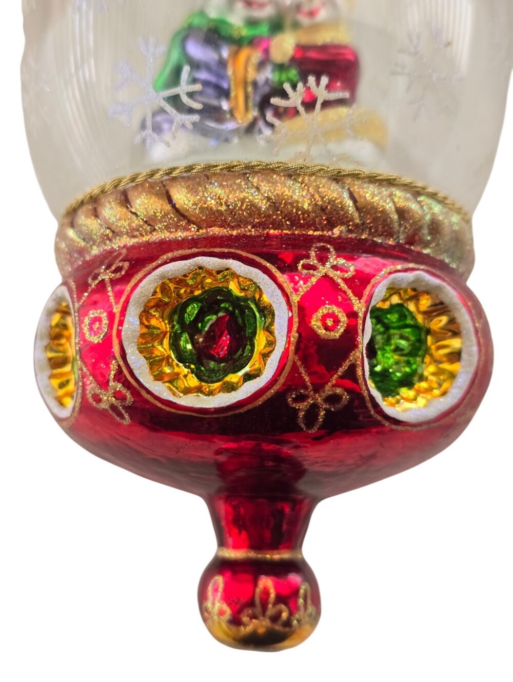 Christopher Radko “Sweethearts in the Snow” 7.5” Glass Christmas Ornament Snow G - Picture 3 of 5